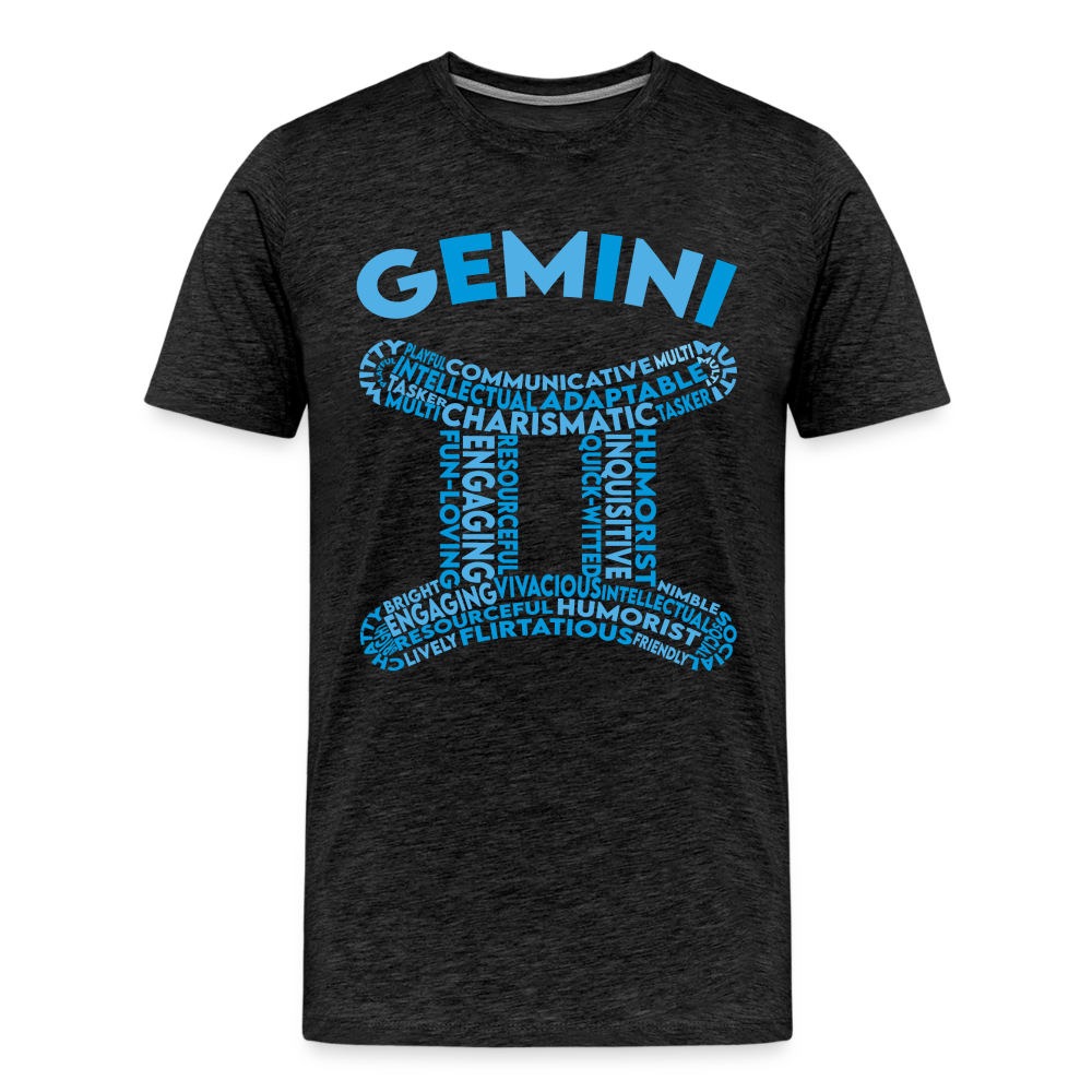 Men's Power Words Gemini Premium T-Shirt - charcoal grey