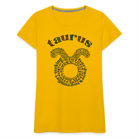 Thumbnail for Women's Power Words Taurus Premium T-Shirt - sun yellow