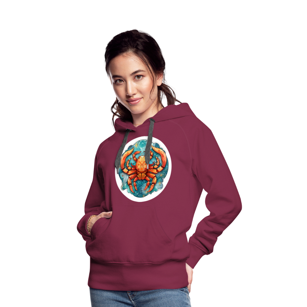 Women’s Symbol Cancer Premium Hoodie - burgundy