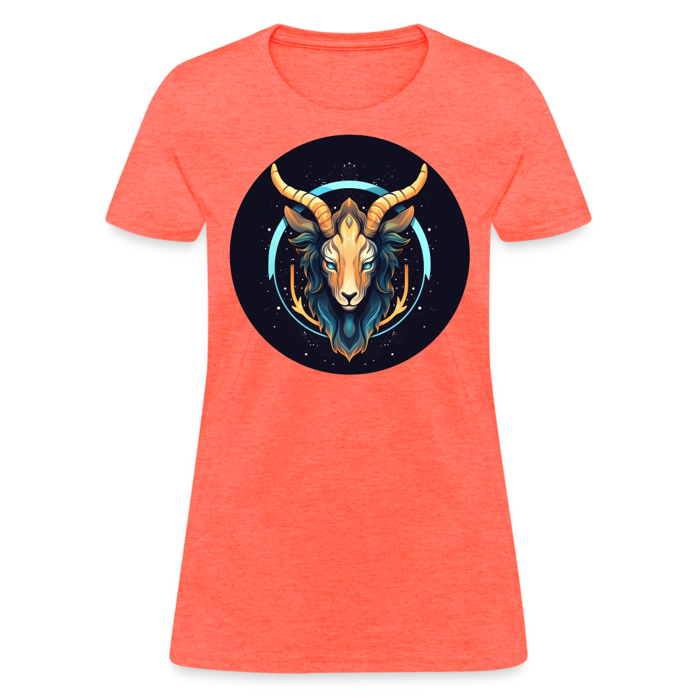 Women's Mystic Capricorn T-Shirt - heather coral