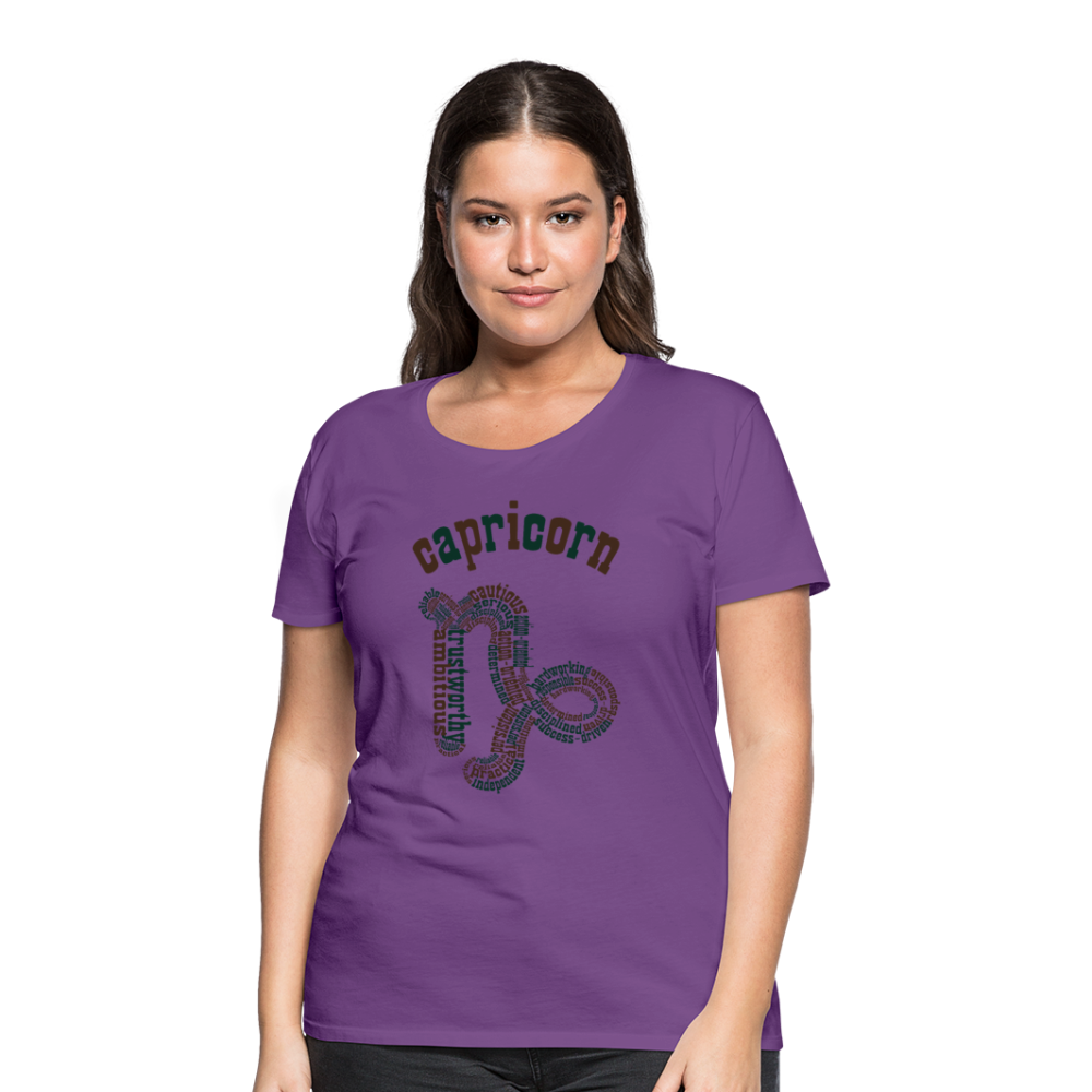 Women's Power Words Capricorn Premium T-Shirt - purple