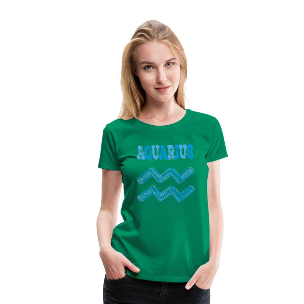 Women's Power Words Aquarius Premium T-Shirt - kelly green