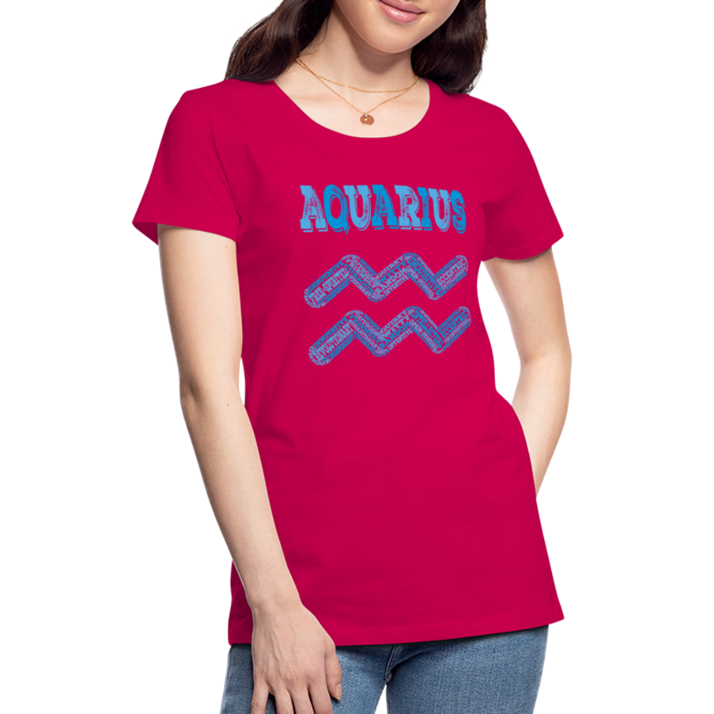 Women's Power Words Aquarius Premium T-Shirt - dark pink