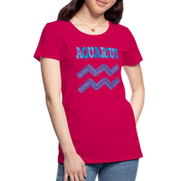 Thumbnail for Women's Power Words Aquarius Premium T-Shirt - dark pink