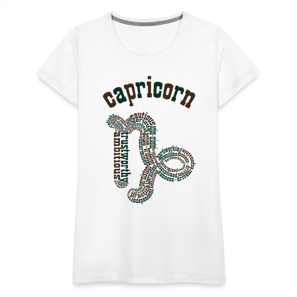 Women's Power Words Capricorn Premium T-Shirt - white