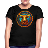 Thumbnail for Women's Mosaic Taurus Relaxed Fit T-Shirt - black