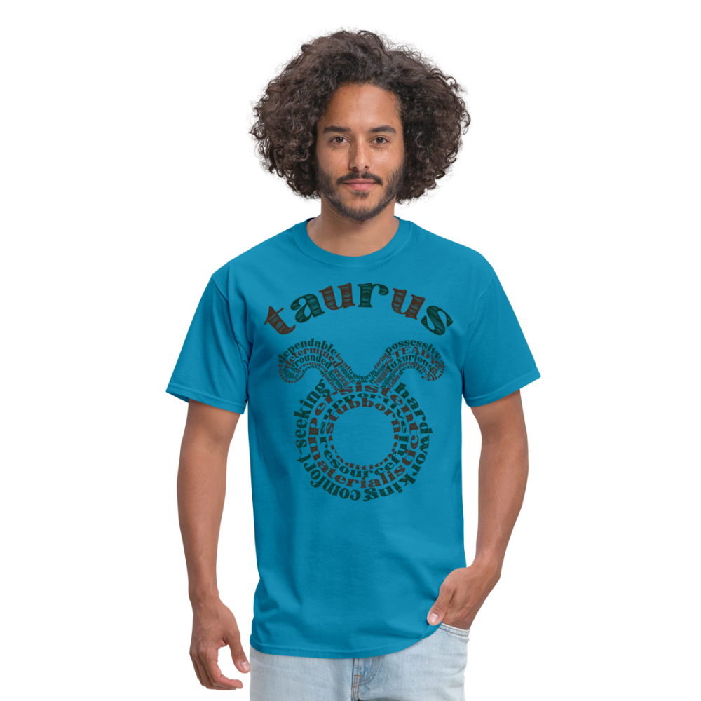 Men's Power Words Taurus Classic T-Shirt - turquoise