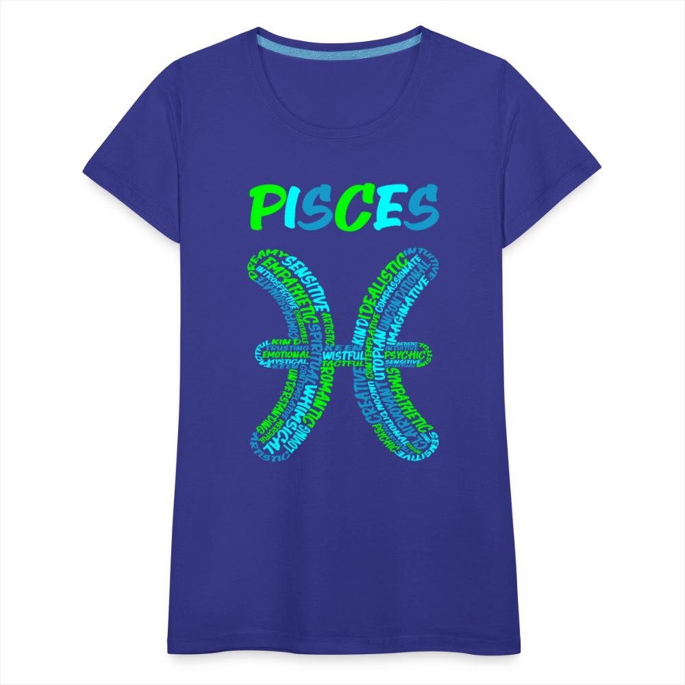 Women's Power Words Pisces Premium T-Shirt - royal blue