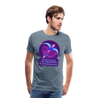 Thumbnail for Men's Neon Sagittarius Premium T-Shirt - steel blue