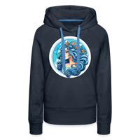 Thumbnail for Women’s Symbol Aquarius Premium Hoodie - navy