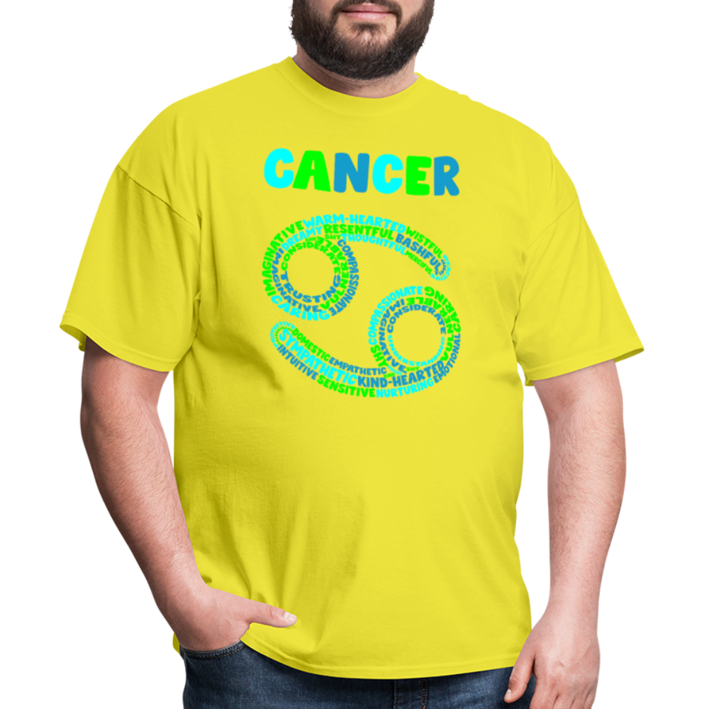 Men's Power Words Cancer Classic T-Shirt - yellow