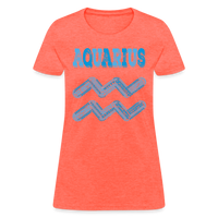 Thumbnail for Women's Power Words Aquarius T-Shirt - heather coral