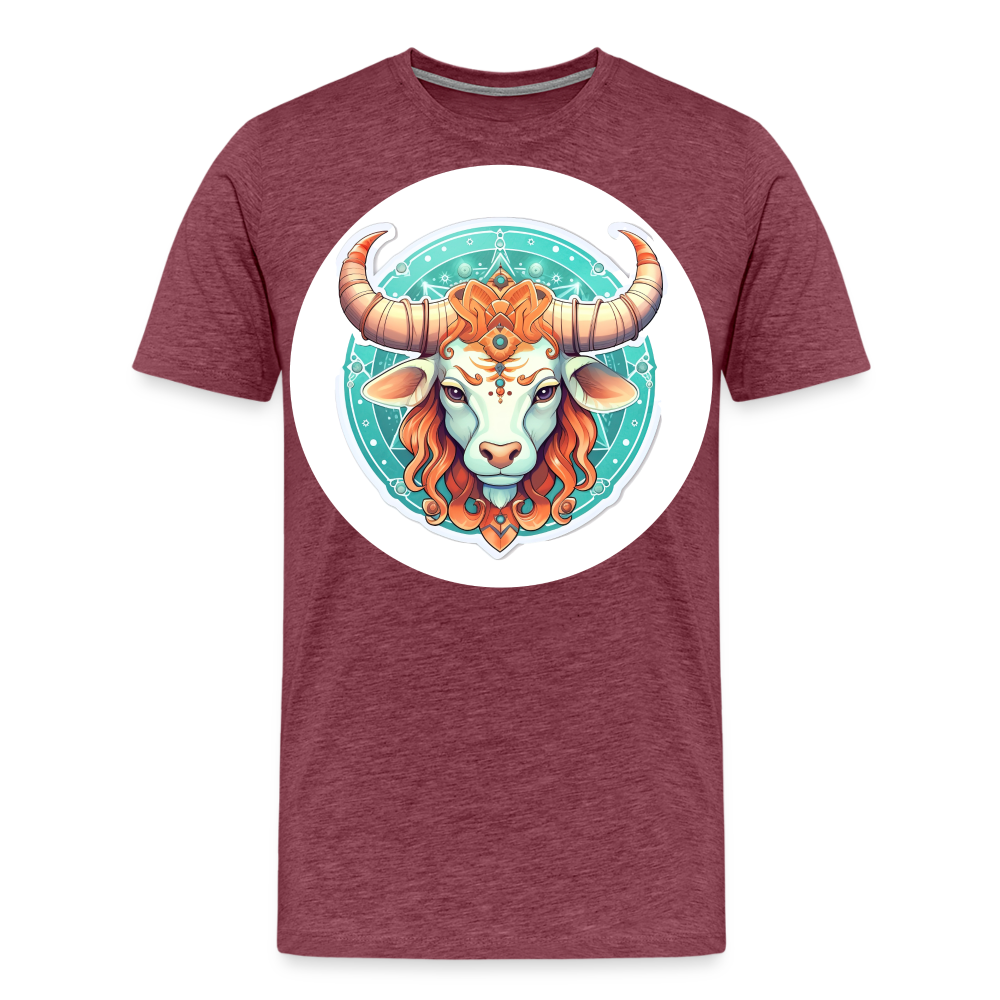 Men's Symbol Taurus Premium T-Shirt - heather burgundy