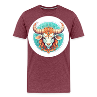 Thumbnail for Men's Symbol Taurus Premium T-Shirt - heather burgundy