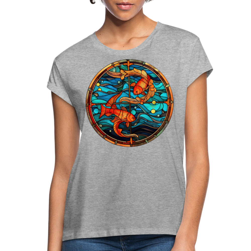 Women's Mosaic Pisces Relaxed Fit T-Shirt - heather gray