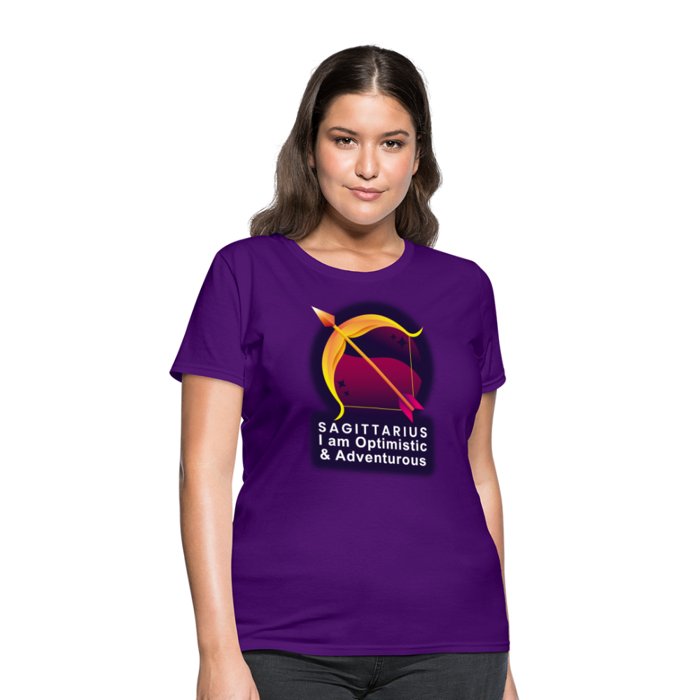 Women's Glow Sagittarius T-Shirt - purple