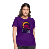 Thumbnail for Women's Glow Sagittarius T-Shirt - purple