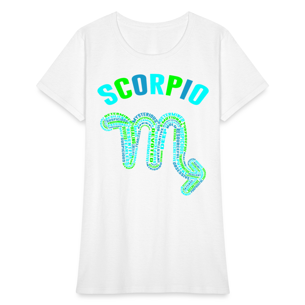 Women's Power Words Scorpio T-Shirt - white