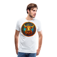 Thumbnail for Men's Mosaic Taurus Premium T-Shirt - white