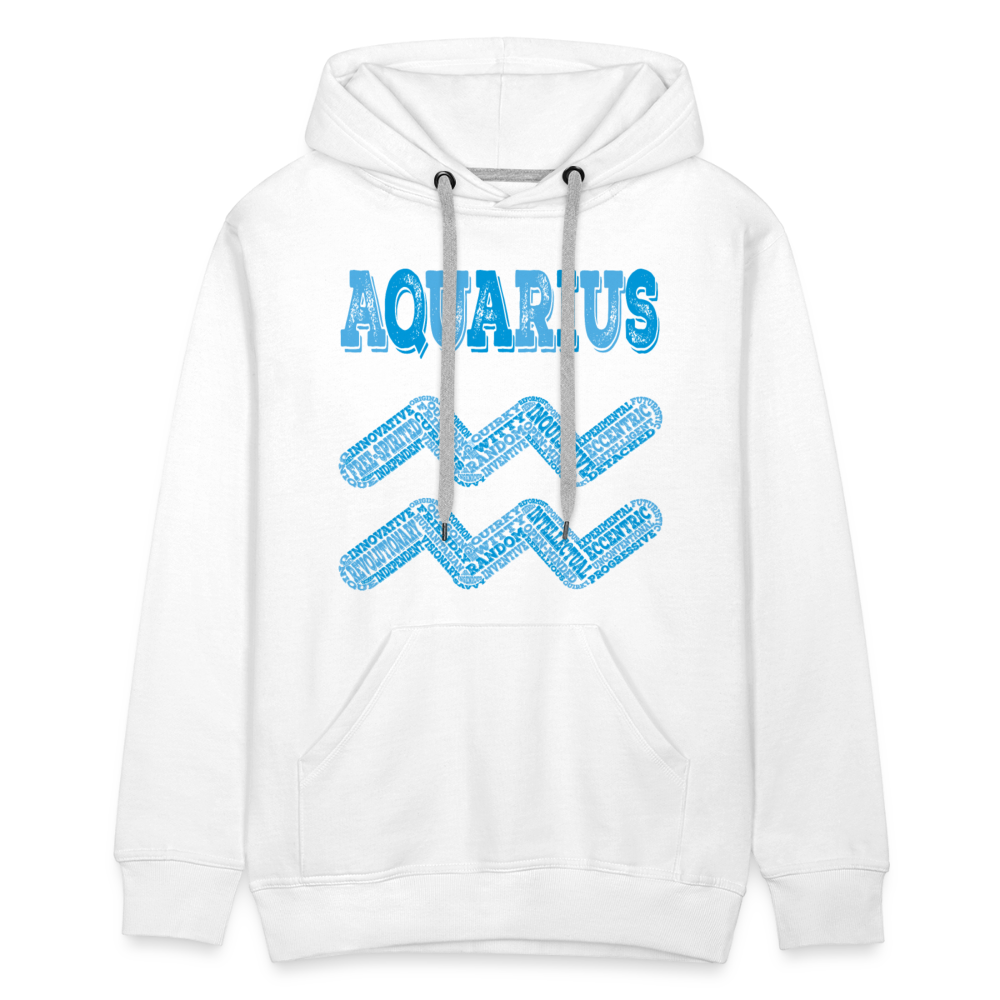 Men's Power Words Aquarius Premium Hoodie - white