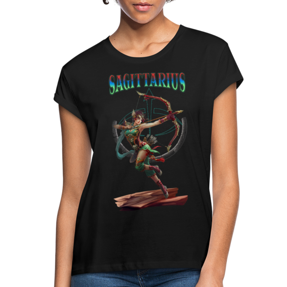 Women's Astral Sagittarius Relaxed Fit T-Shirt - black