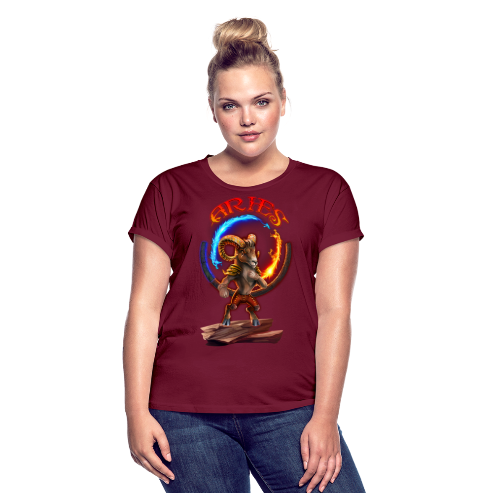 Women's Astral Aries Relaxed Fit T-Shirt - burgundy