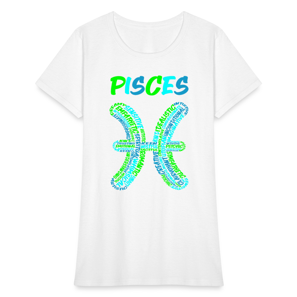 Women's Power Words Pisces T-Shirt - white