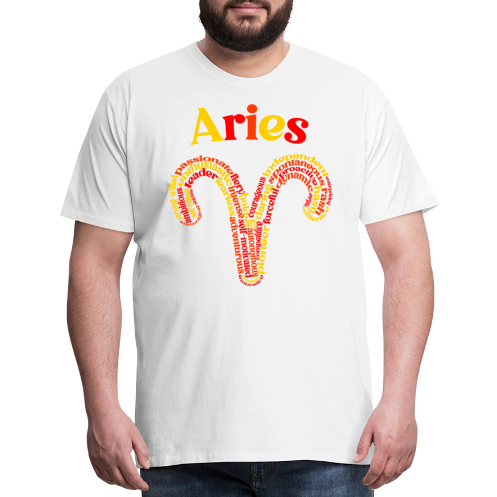 Men's Power Words Aries Premium T-Shirt - white