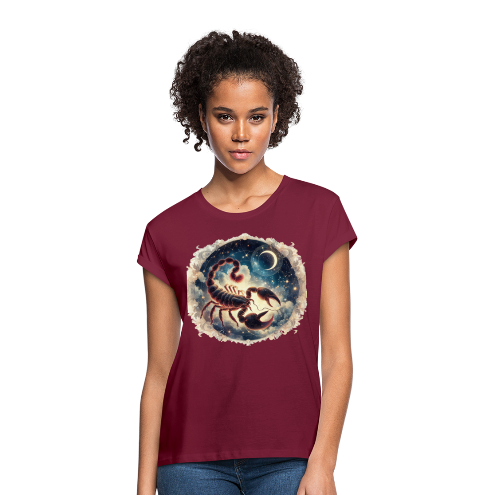 Women's Neon Scorpio Relaxed Fit T-Shirt - burgundy