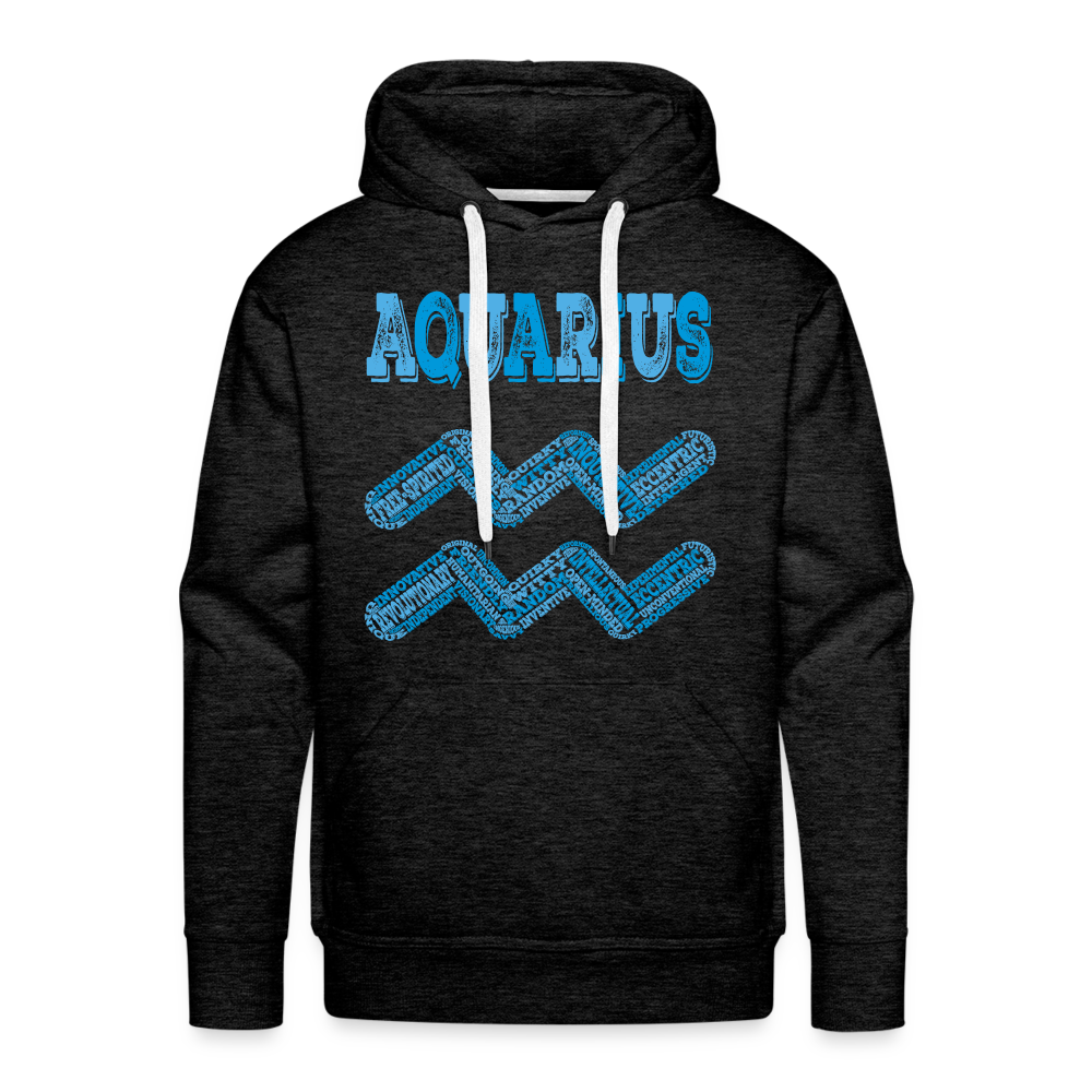 Men's Power Words Aquarius Premium Hoodie - charcoal grey