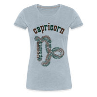 Thumbnail for Women's Power Words Capricorn Premium T-Shirt - heather ice blue