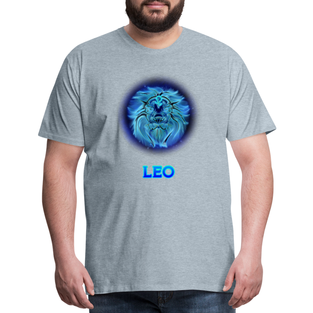 Men's Leo Premium T-Shirt - heather ice blue