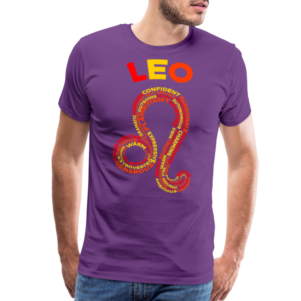 Men's Power Words Leo Premium T-Shirt - purple