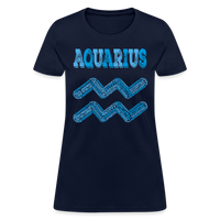 Thumbnail for Women's Power Words Aquarius T-Shirt - navy