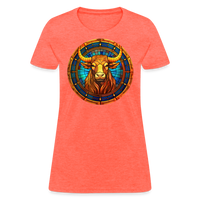 Thumbnail for Women's Mosaic Taurus T-Shirt - heather coral