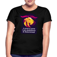 Thumbnail for Women's Glow Capricorn Relaxed Fit T-Shirt - black