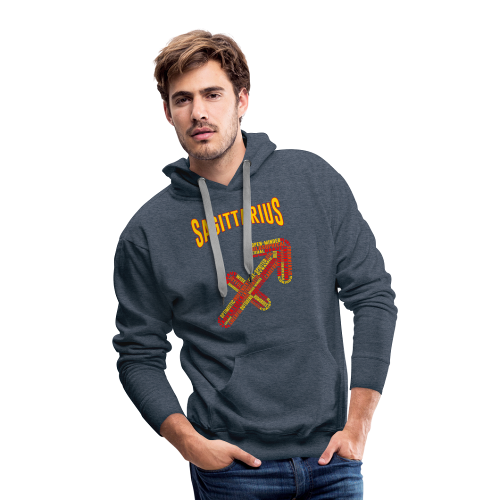 Men's Power Words Sagittarius Premium Hoodie - heather denim