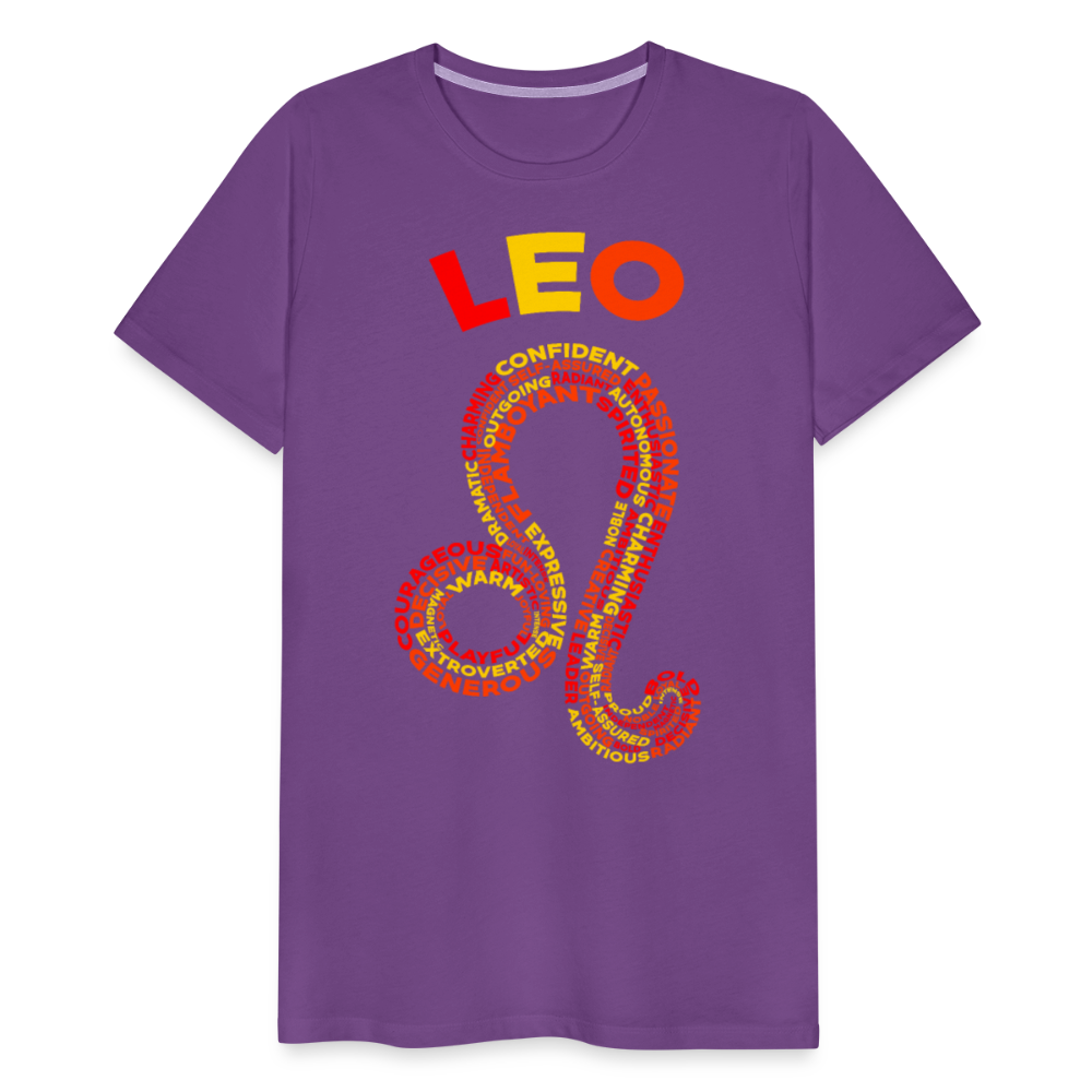 Men's Power Words Leo Premium T-Shirt - purple