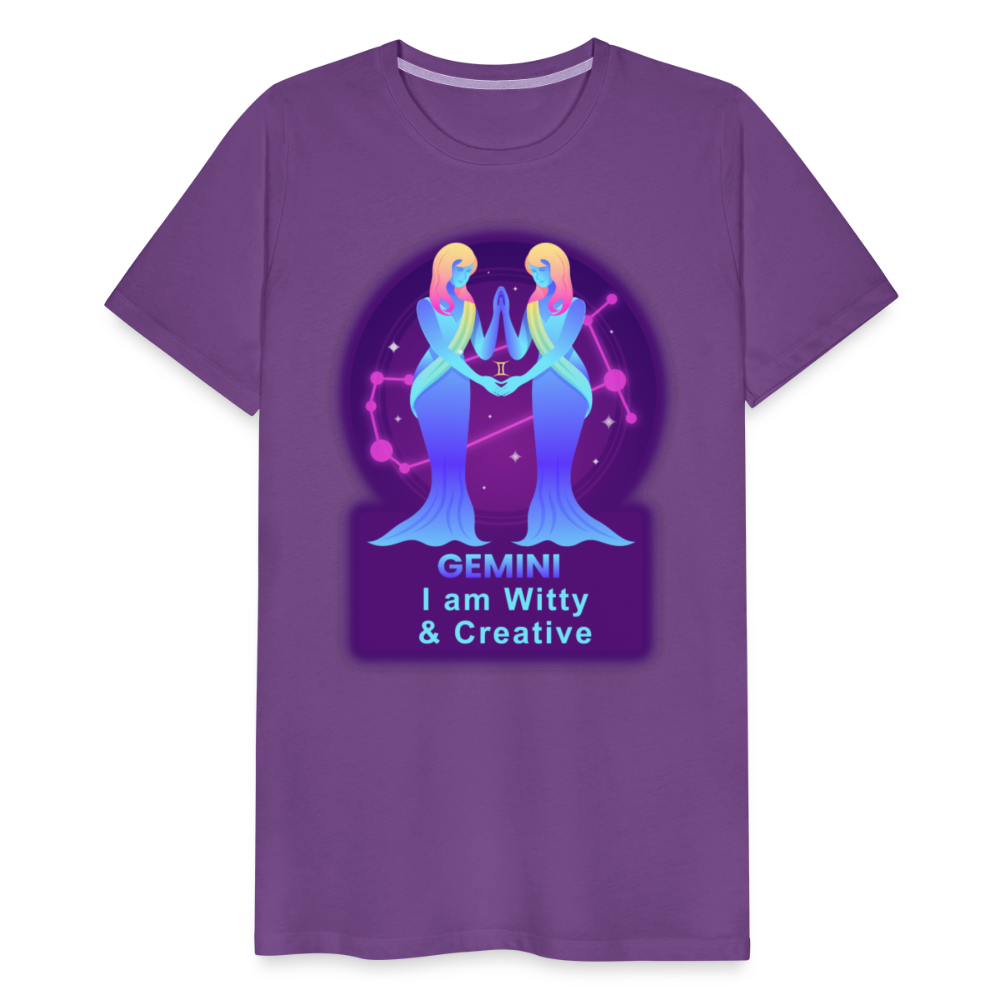 Men's Neon Gemini Premium T-Shirt - purple