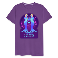 Thumbnail for Men's Neon Gemini Premium T-Shirt - purple