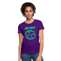 Thumbnail for Women's Power Words Cancer T-Shirt - purple