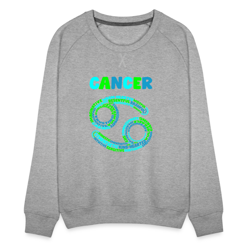 Women's Power Words Cancer Premium Sweatshirt - heather grey