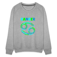 Thumbnail for Women's Power Words Cancer Premium Sweatshirt - heather grey