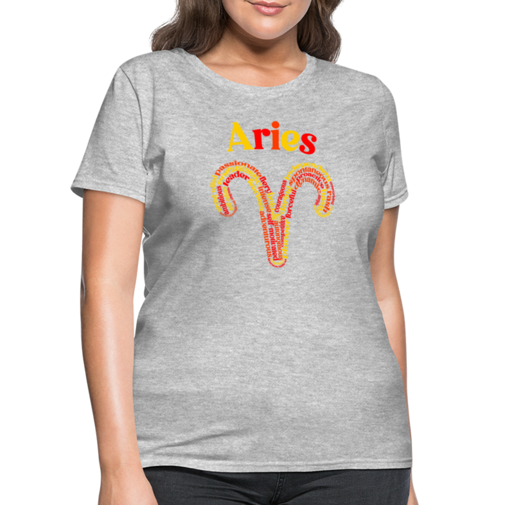 Women's Power Words Aries T-Shirt - heather gray