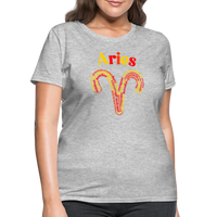 Thumbnail for Women's Power Words Aries T-Shirt - heather gray