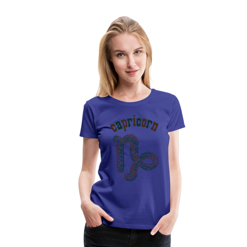 Women's Power Words Capricorn Premium T-Shirt - royal blue