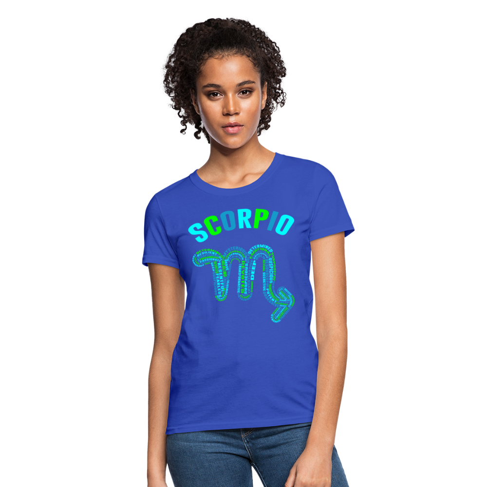 Women's Power Words Scorpio T-Shirt - royal blue