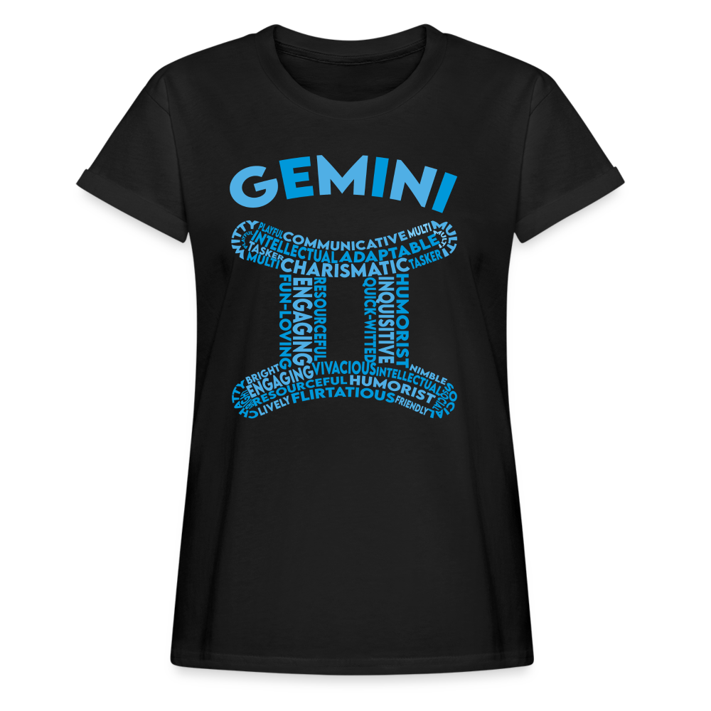 Women's Power Words Gemini Relaxed Fit T-Shirt - black