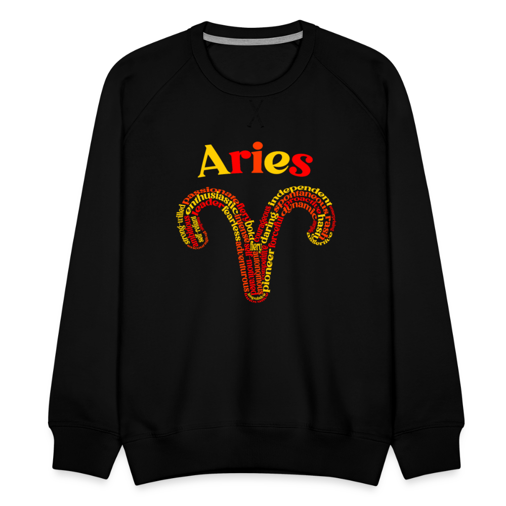 Men's Power Words Aries Premium Sweatshirt - black