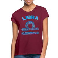 Thumbnail for Women's Power Words Libra Relaxed Fit T-Shirt - burgundy